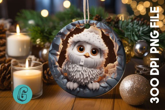 3D Cute Owl Break Through Ornament 14