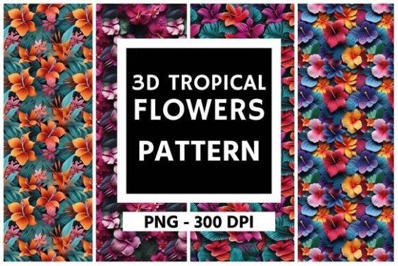 3D Summer Tropical Flowers Pattern 03: Design Evaluation