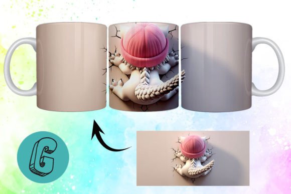 3D Valentine Dragon Mug Wrap 08