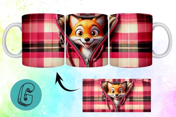 Valentine Cute Fox 3D Mug Wrap 13: Elevate Your DIY Valentine’s Day Creations