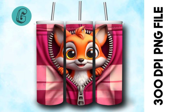 Valentine Cute Fox 3D Tumbler Wrap 24