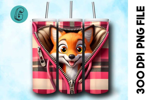 Valentine Cute Fox 3D Tumbler Wrap 26