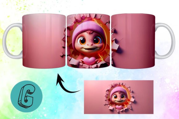 Valentine Dragon 3D Mug Wrap 95