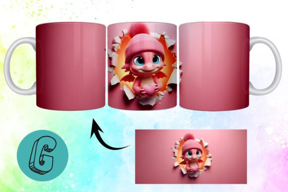 Valentine Dragon 3D Mug Wrap 96
