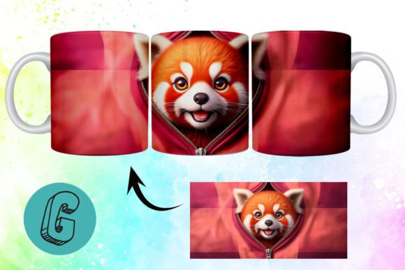 Valentine Red Panda 3D Mug Wrap 08: A Design Asset Review