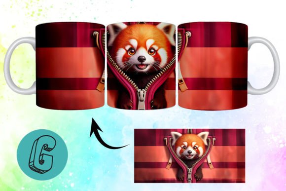 Valentine Red Panda 3D Mug Wrap 13