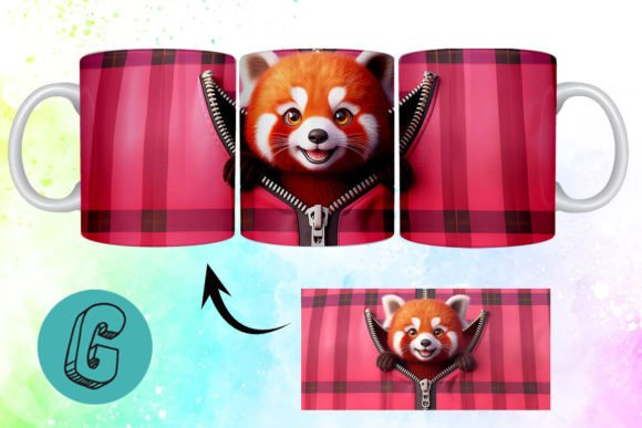 Valentine Red Panda 3D Mug Wrap 20