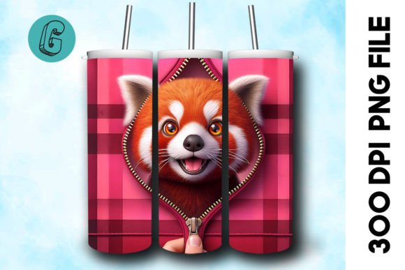 Valentine Red Panda 3D Tumbler Wrap 31