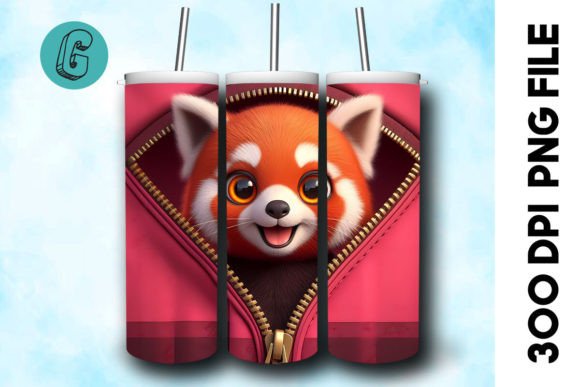 Valentine Red Panda 3D Tumbler Wrap 32